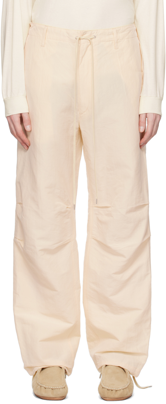 AURALEE: Beige Finx Trousers | SSENSE