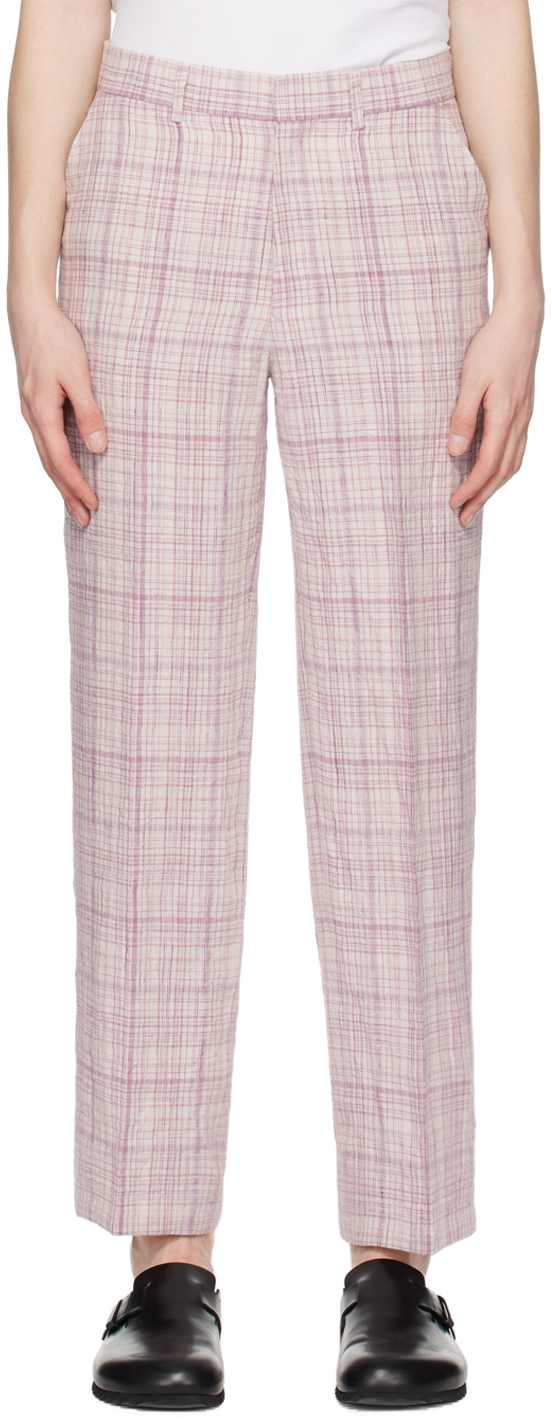 Pantalon carreaux rose new arrivals