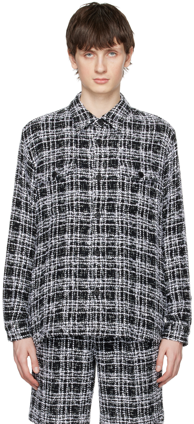 AURALEE HOMESPUN SUMMER TWEED MESH SHIRT