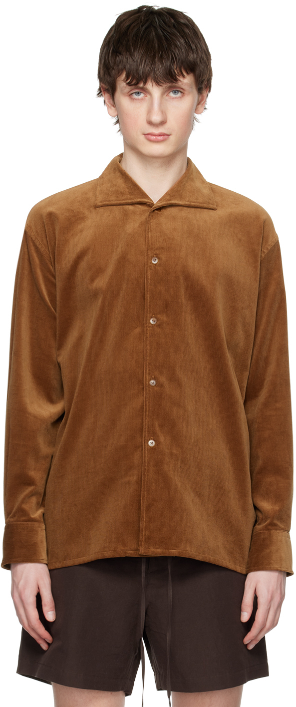 AURALEE: Brown Finx Shirt | SSENSE