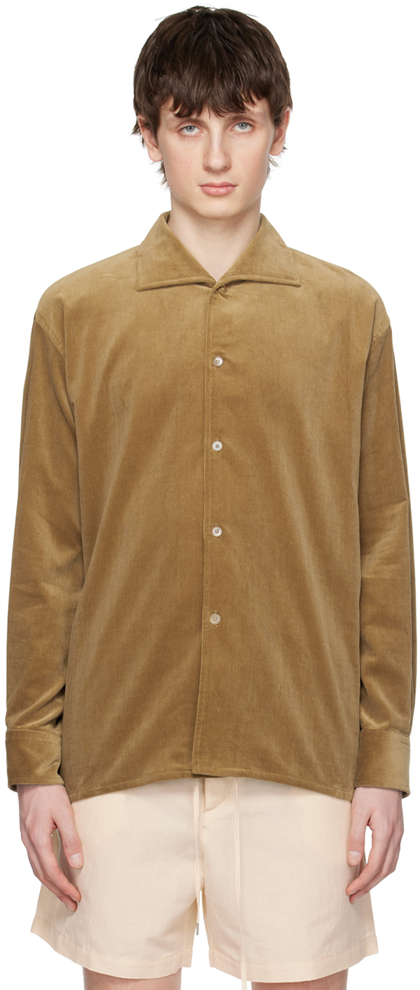 AURALEE KHAKI FINX SHIRT