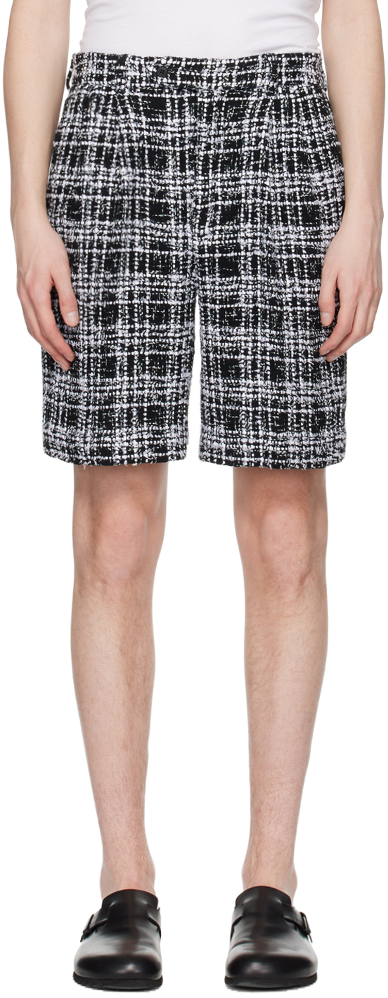 AURALEE: Black Homespun Summer Shorts | SSENSE UK