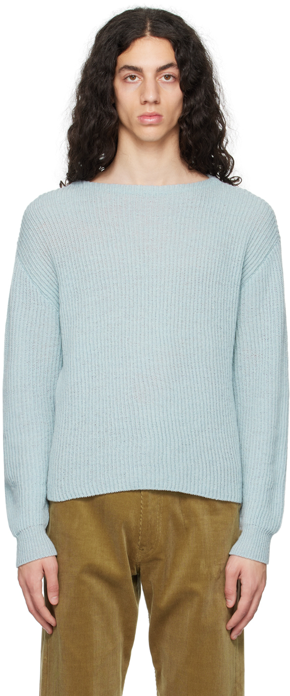 AURALEE: Blue Hard Twist Sweater | SSENSE