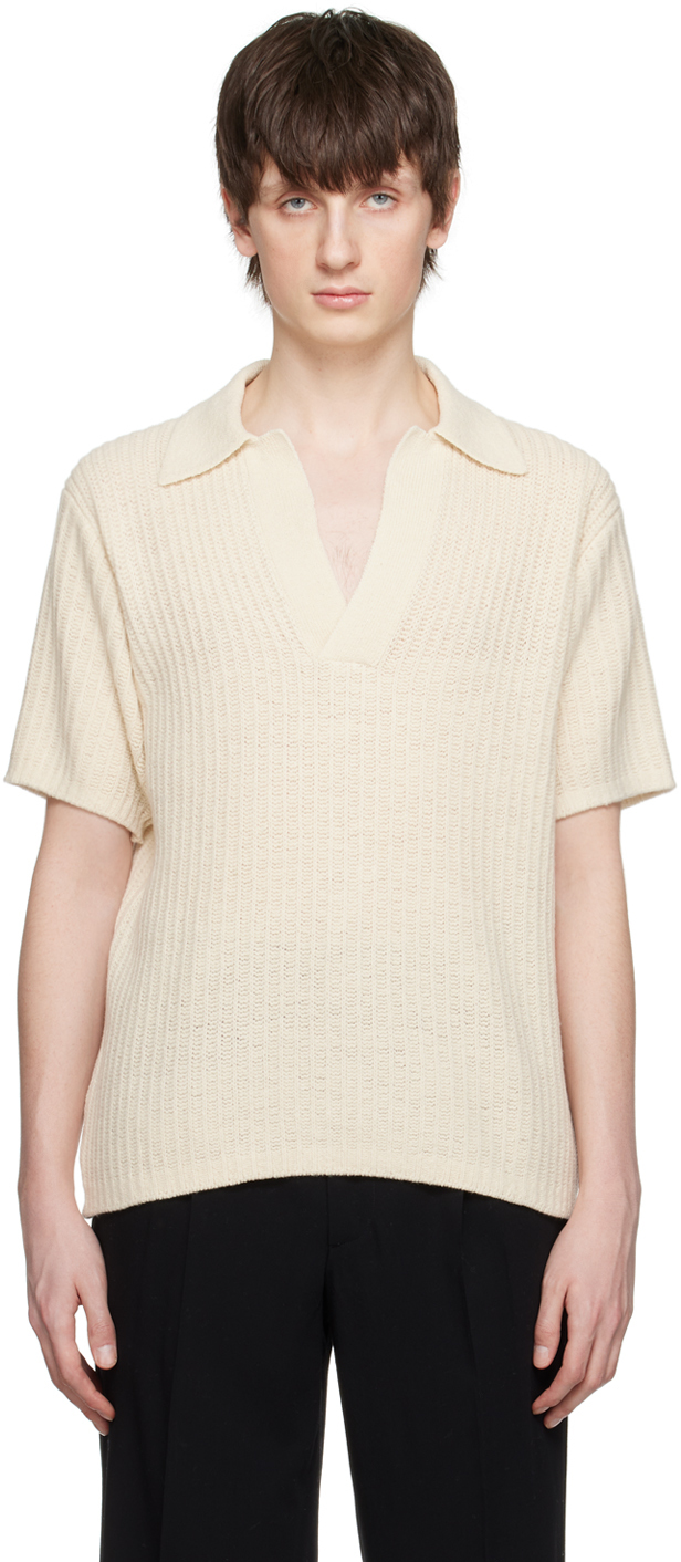 Auralee White Skipper Polo In Knit White | ModeSens