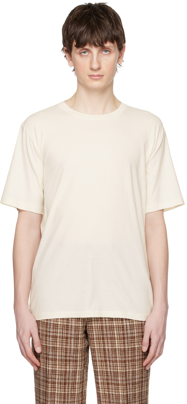 AURALEE: Off-White Hard Twist T-Shirt | SSENSE Canada