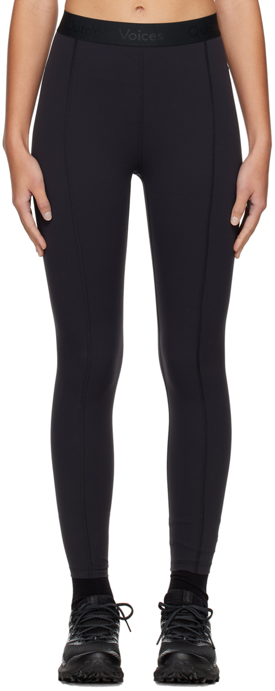 Outdoor Voices Ribbed Stretch Leggings In Black