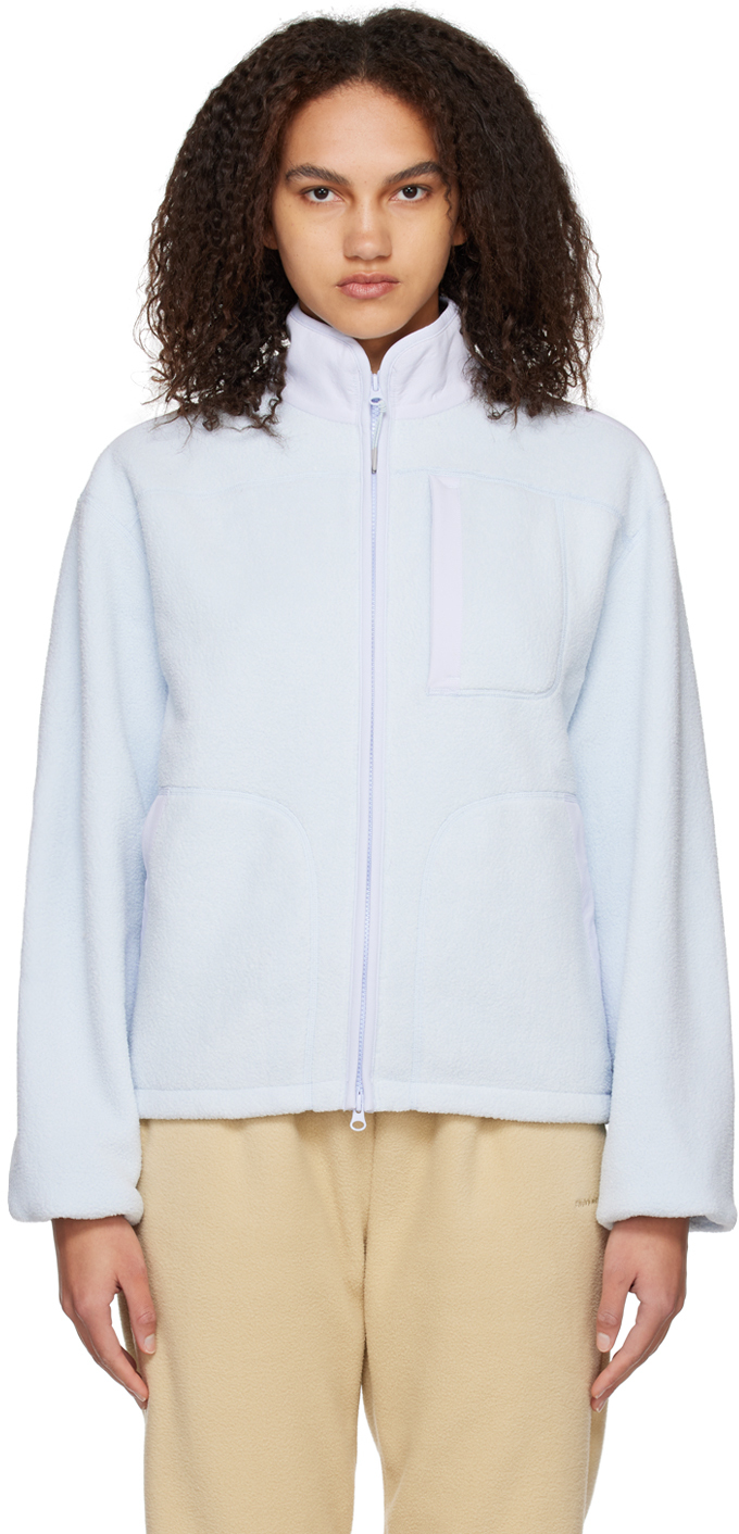 Outdoor Voices Primo Fleece Zip Jacket In Jasmine/ Dusty Blue
