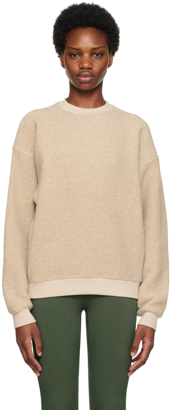 Outdoor Voices Taupe Crewneck Sweatshirt In Oatmeal