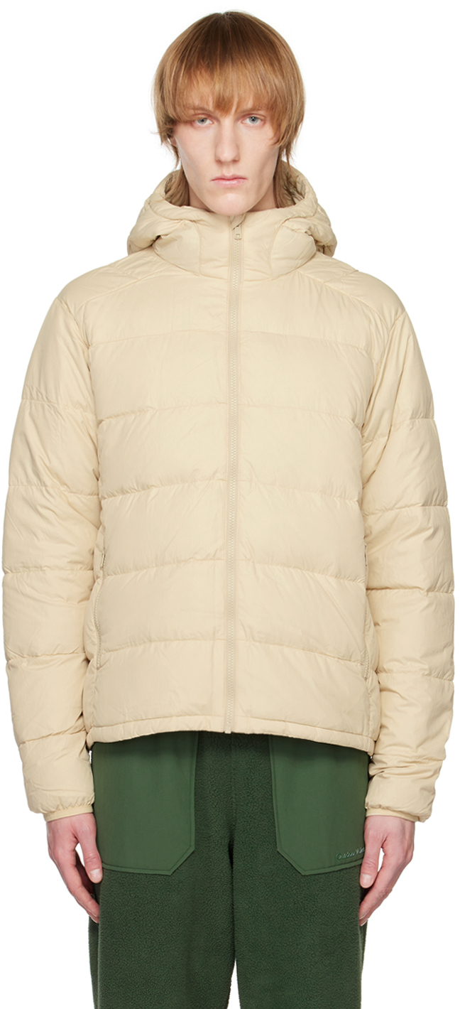 Outdoor Voices: Beige Full Zip Down Jacket | SSENSE