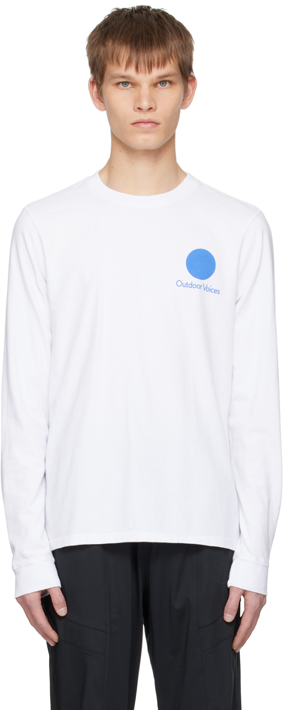 Outdoor Voices White Printed Long Sleeve T-shirt