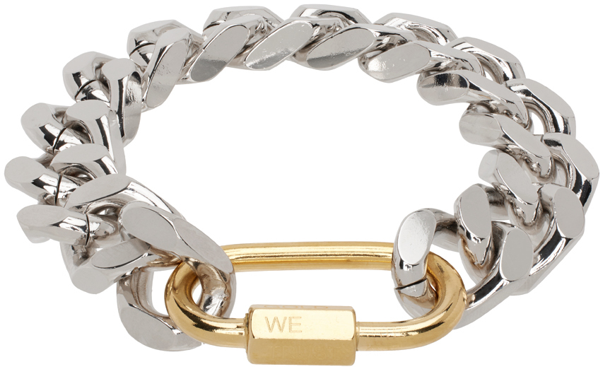 IN GOLD WE TRUST PARIS Silver Bold Curb Chain Bracelet