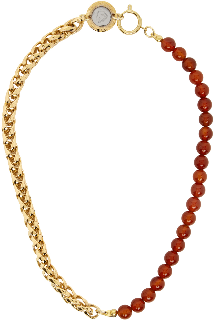 In Gold We Trust Paris Ssense Exclusive Gold Beaded Necklace