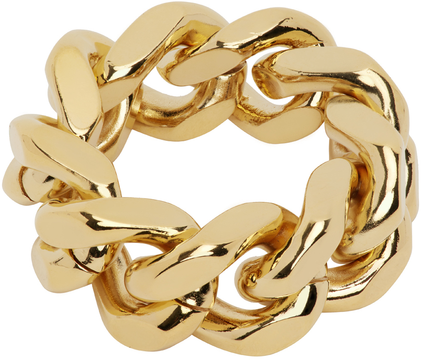 In Gold We Trust Paris Gold Curb Chain Ring