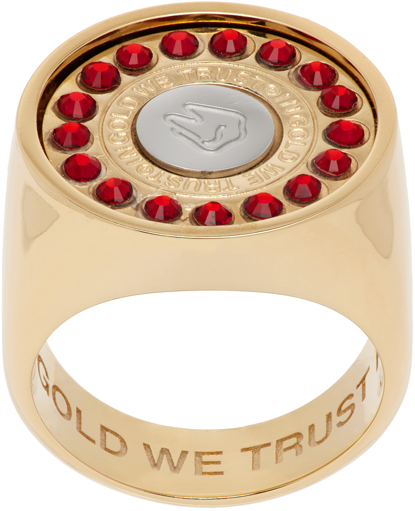 In Gold We Trust Paris Ssense Exclusive Gold Signet Ring