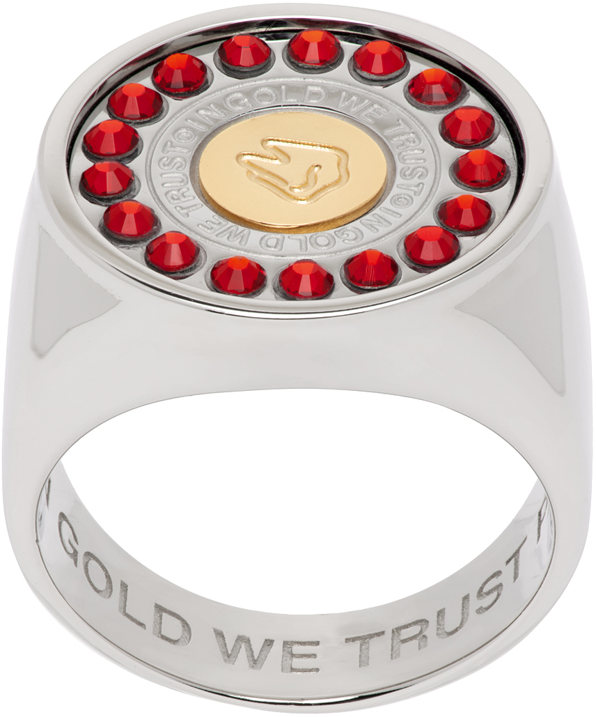 In Gold We Trust Paris Ssense Exclusive Silver Signet Ring In Palladium
