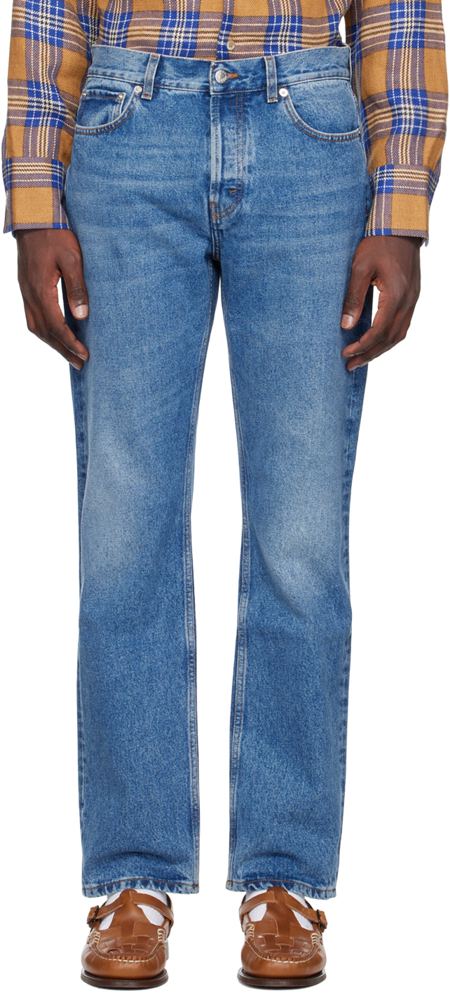 Séfr: Blue Straight Cut Jeans | SSENSE