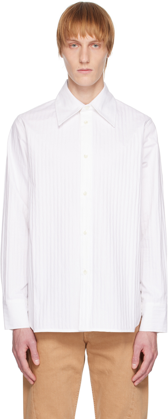 Séfr: White Mille Shirt | SSENSE UK