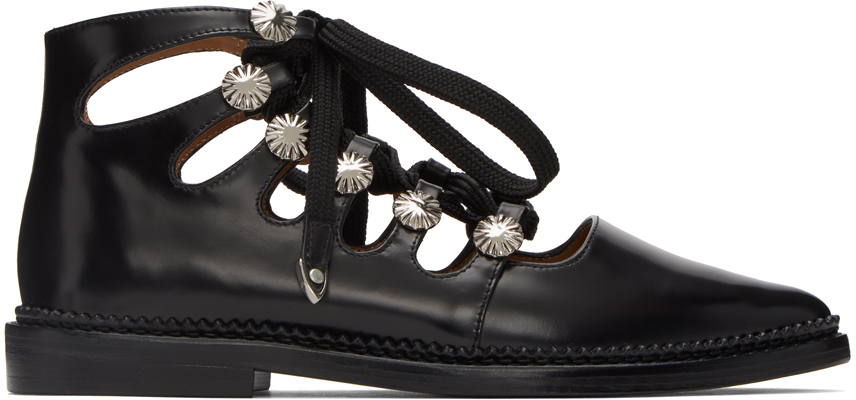 Toga Ssense Exclusive Black Lace-up Shoes In Aj773 Black