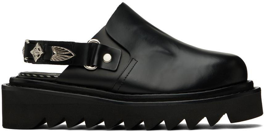 Toga Pulla: Black Embellished Loafers | SSENSE
