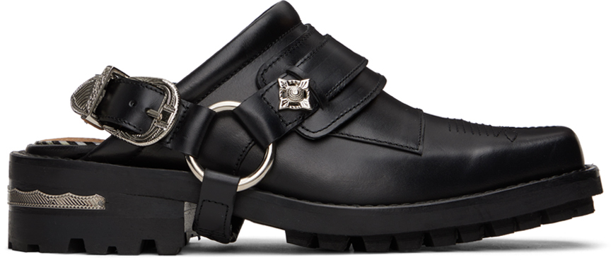 Toga Ssense Exclusive Black Slingback Loafers In Aj1149 Black