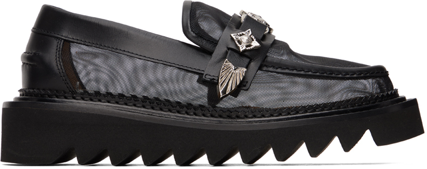 Black Semi-Sheer Loafers