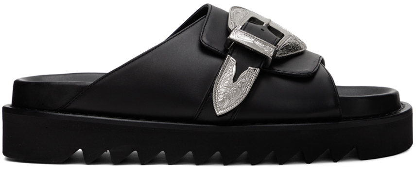 Toga Black Pin-buckle Sandals In Aj1235 Black