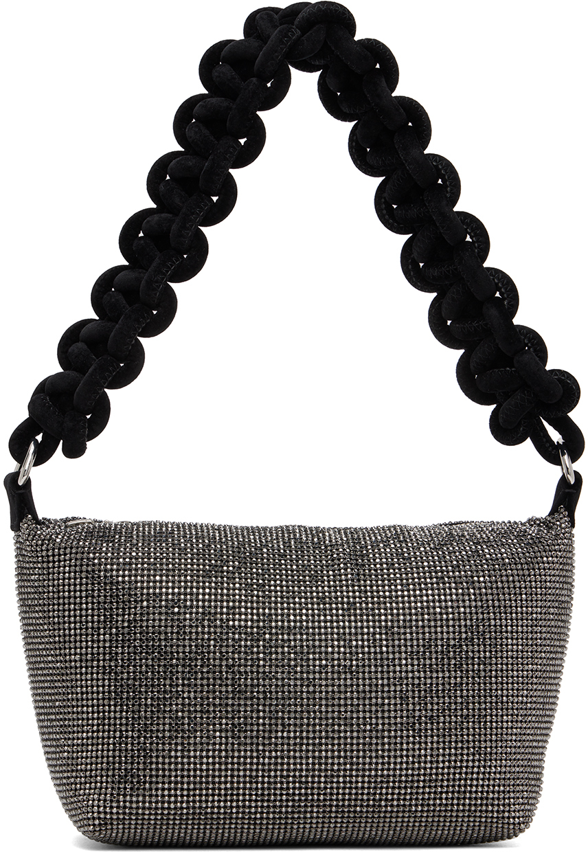 Black Crystal Mesh Cobra Bag