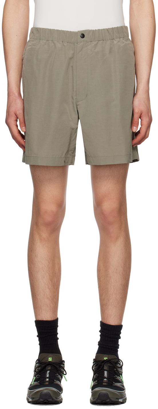 Goldwin Taupe Gusset Shorts In Desert Taupe