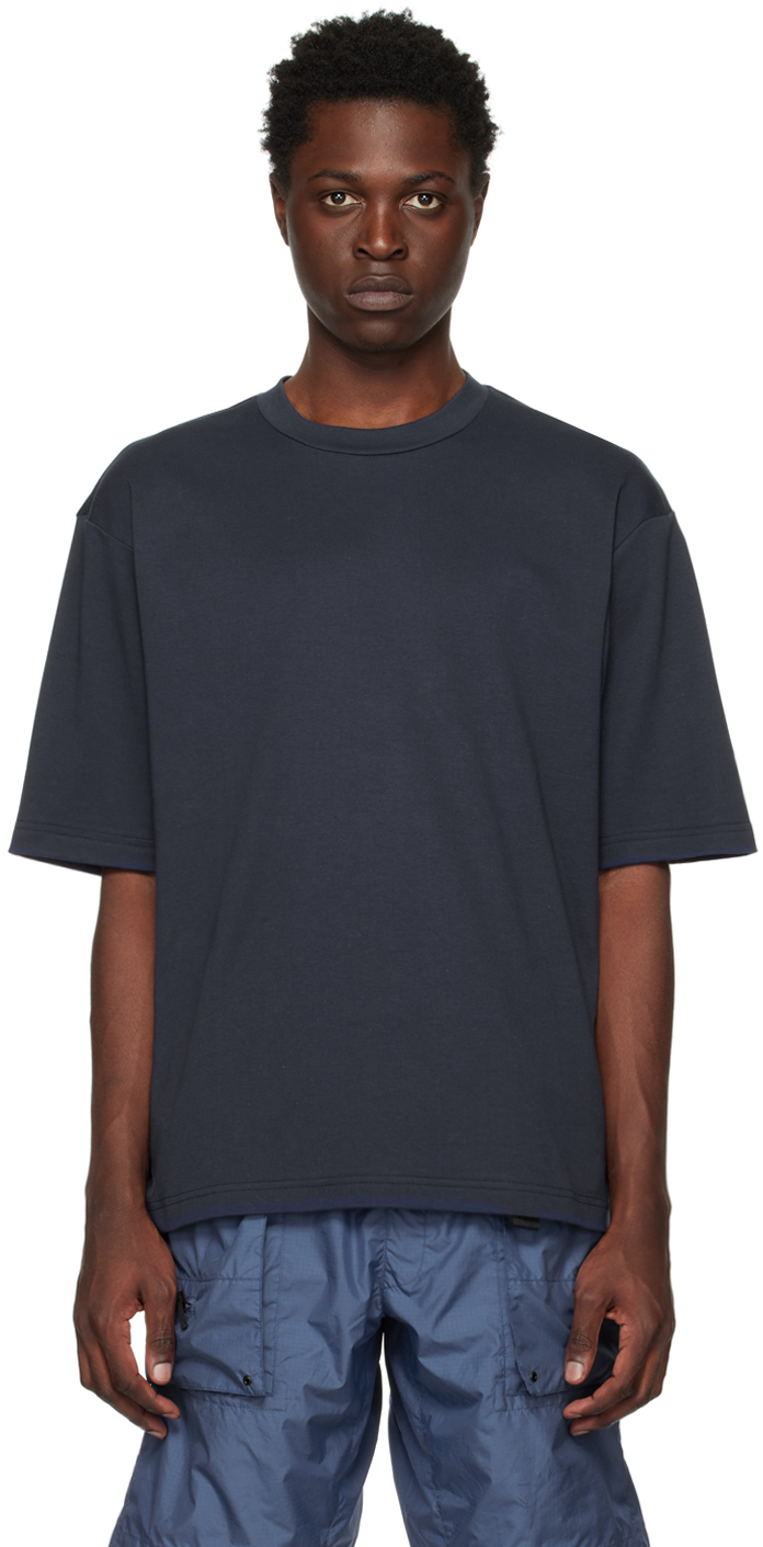 Navy Oversized T-Shirt by Goldwin on Sale