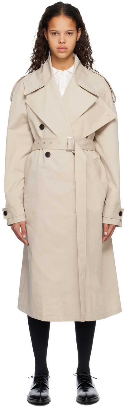 System: Beige Belted Trench Coat | SSENSE