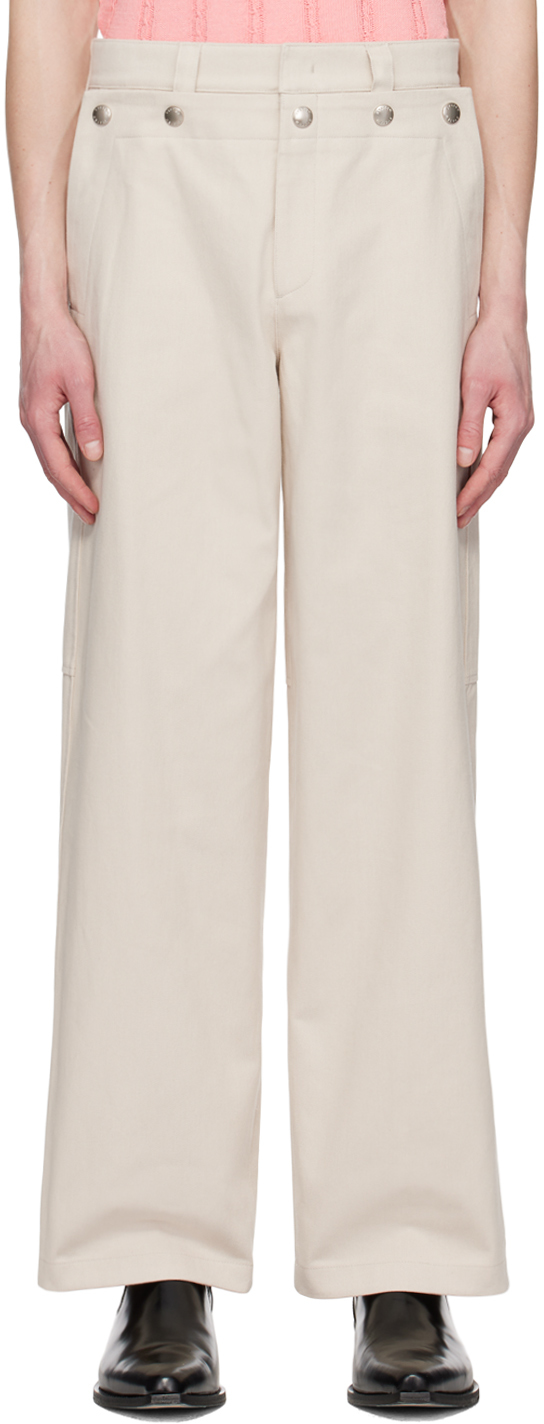 Taupe Press-Stud Trousers