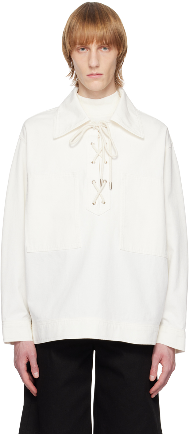 System: Off-White Lace-Up Shirt | SSENSE