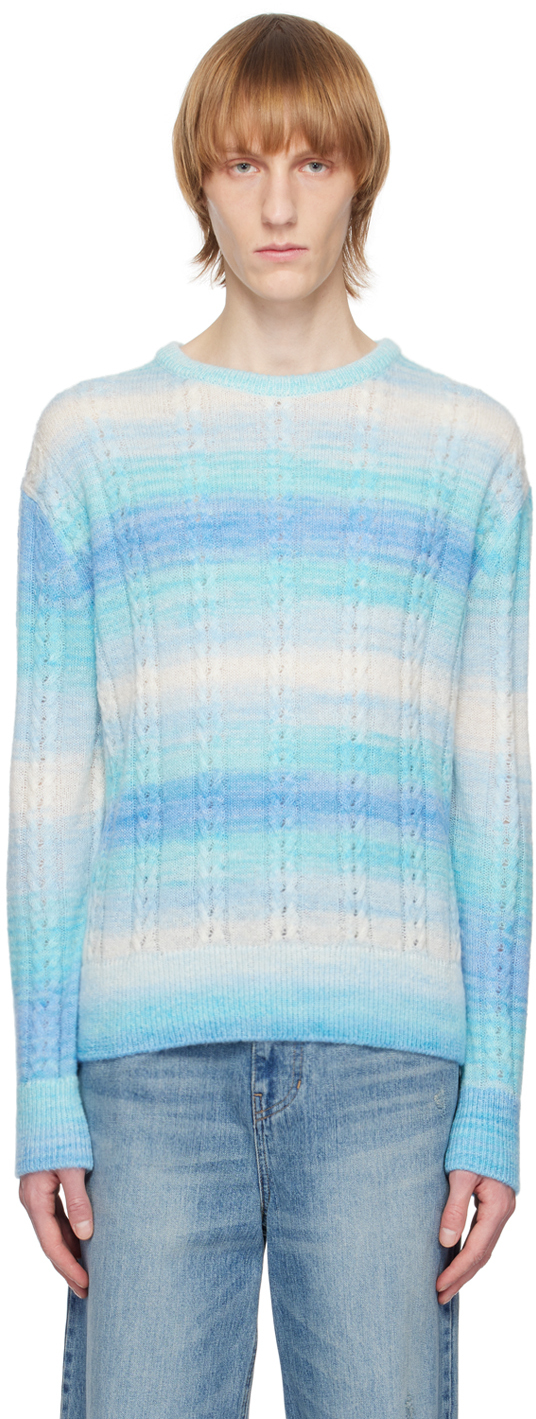 System Blue Gradient Sweater In Lb Light Blue