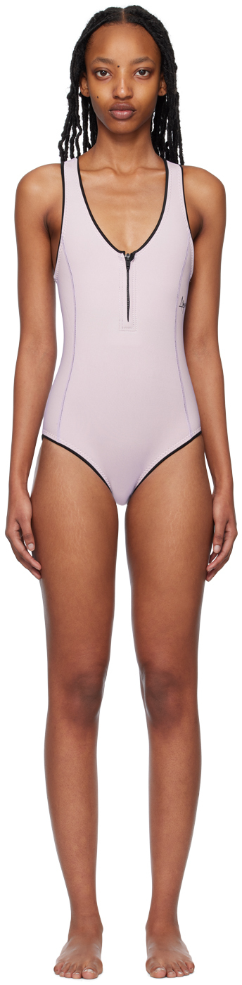 Abysse Ssense Exclusive Purple Elle One-piece Wetsuit In Lilac Rib