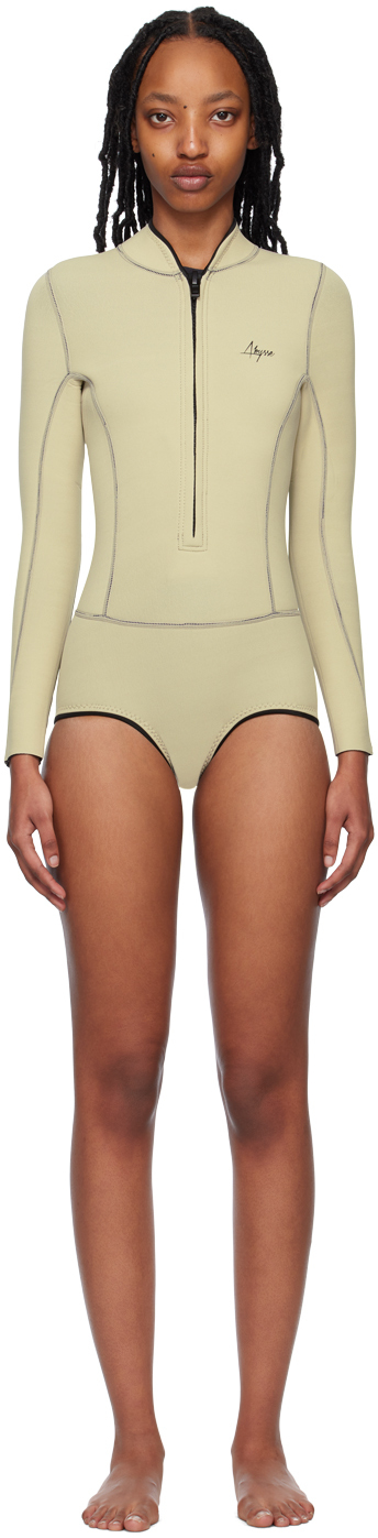 Abysse Ssense Exclusive Beige Lotte One-piece Wetsuit In Pearl