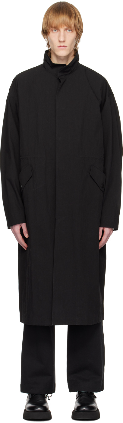 LE17SEPTEMBRE: Black Band Collar Coat | SSENSE Canada