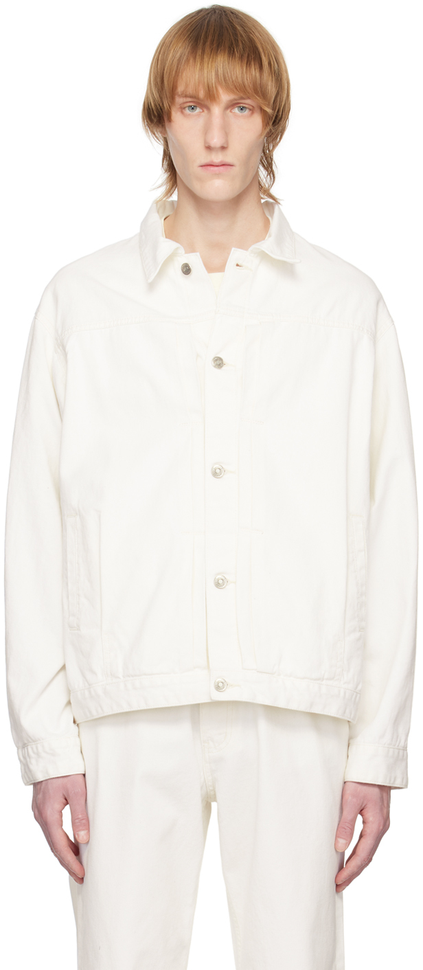 LE17SEPTEMBRE: White Button-Up Denim Jacket | SSENSE Canada