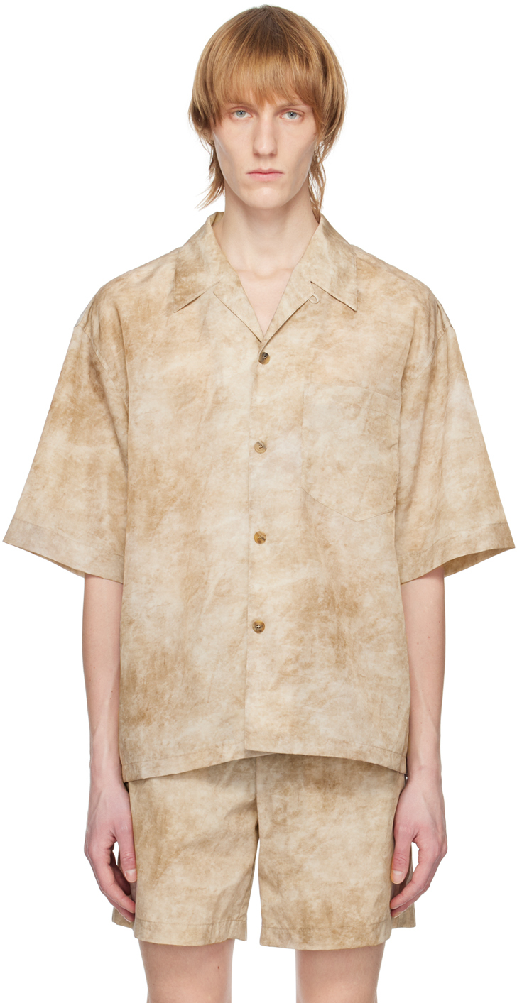 LE17SEPTEMBRE: Beige Printed Shirt | SSENSE