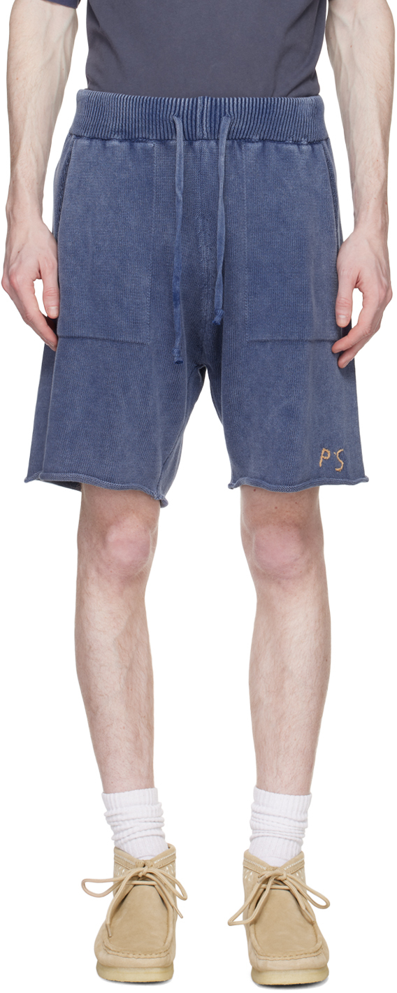 President's Navy Embroidered Shorts In Blue Navy
