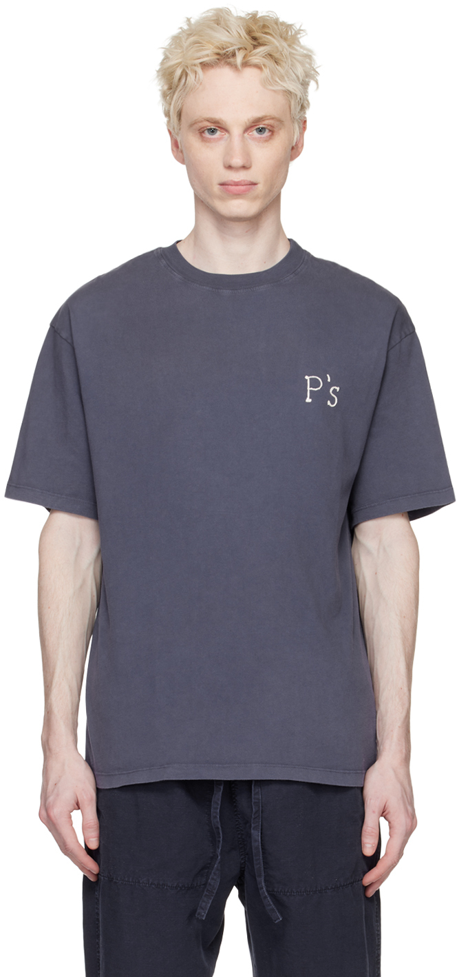 President's Embroidered-logo Cotton T-shirt In Blue