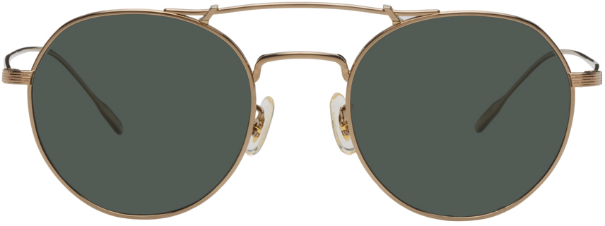 OLIVER PEOPLES GOLD REYMONT SUNGLASSES