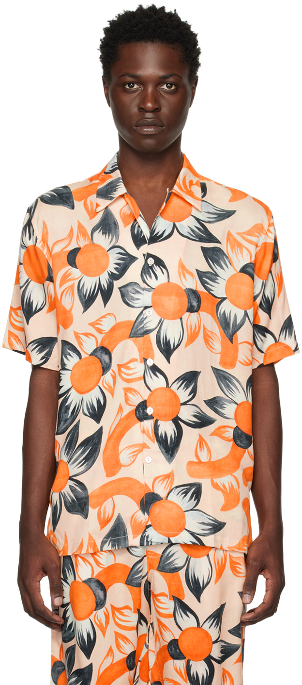 Orange Wildflower Pale Shirt by Endless Joy on Sale