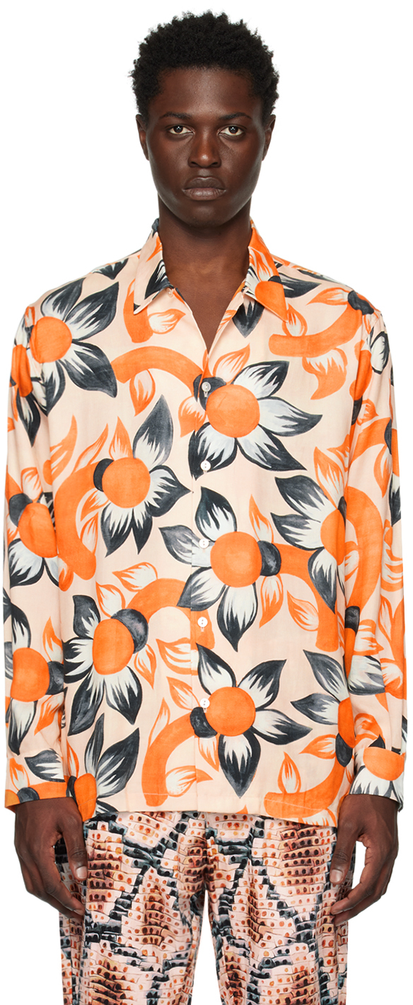 Endless Joy: Orange Wildflower Pale Shirt | SSENSE