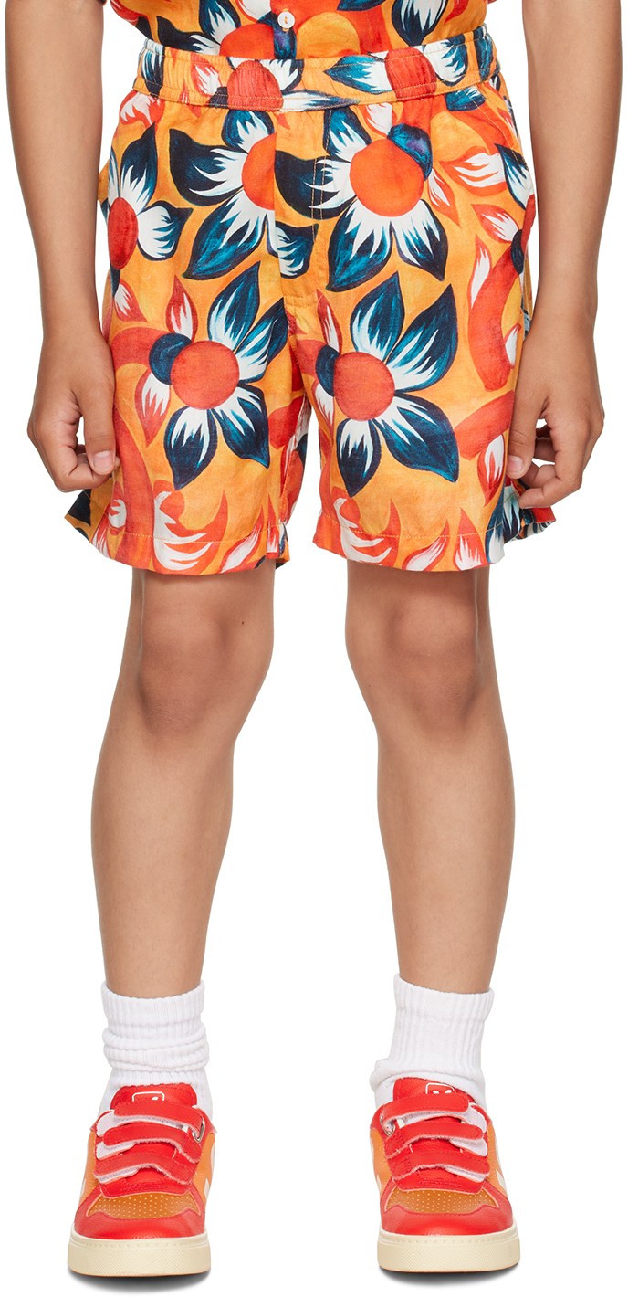 Endless Joy Kids Orange Wildflower Shorts