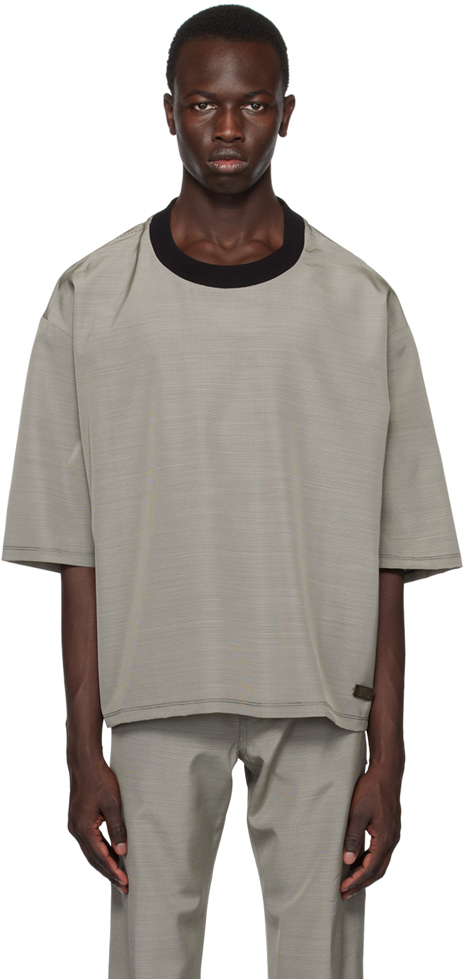 Off-White & Black Houndstooth T-Shirt