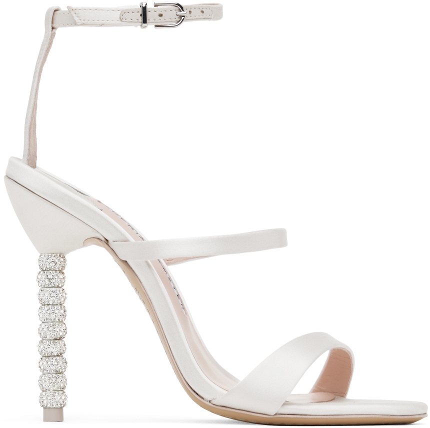 Sophia Webster: Off-White Rosalind Crystal Heeled Sandals | SSENSE