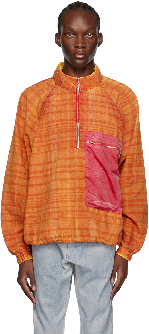 Shop Ranra Orange Zip-up Jacket In Lava Falls 1247