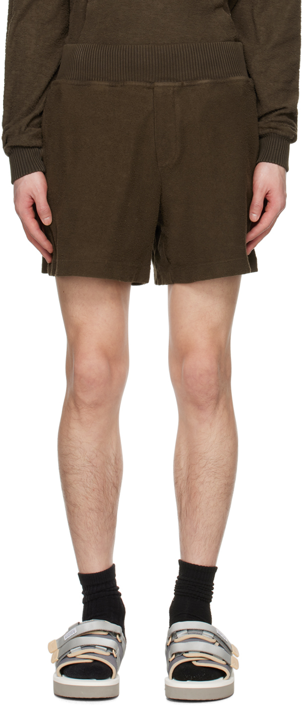Khaki Mock-Fly Shorts
