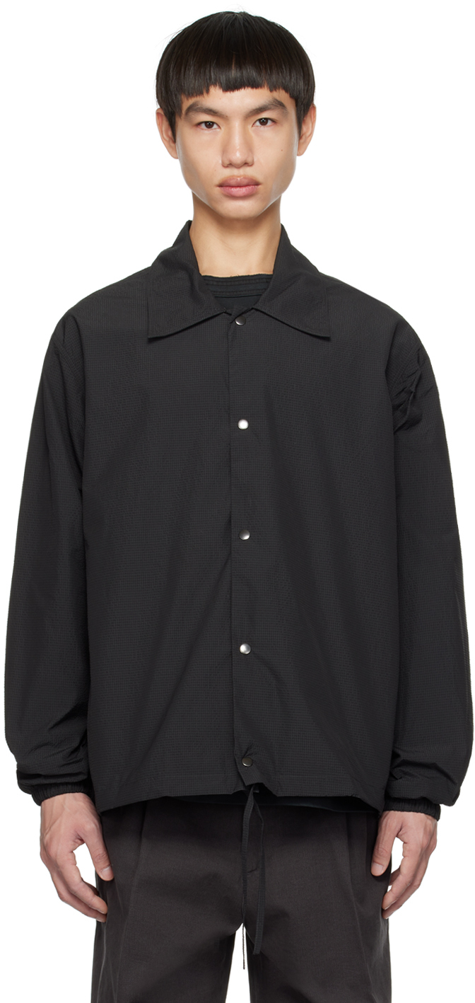 Mfpen Ssense Exclusive Black Practice Jacket In Black Nylon Seersuck