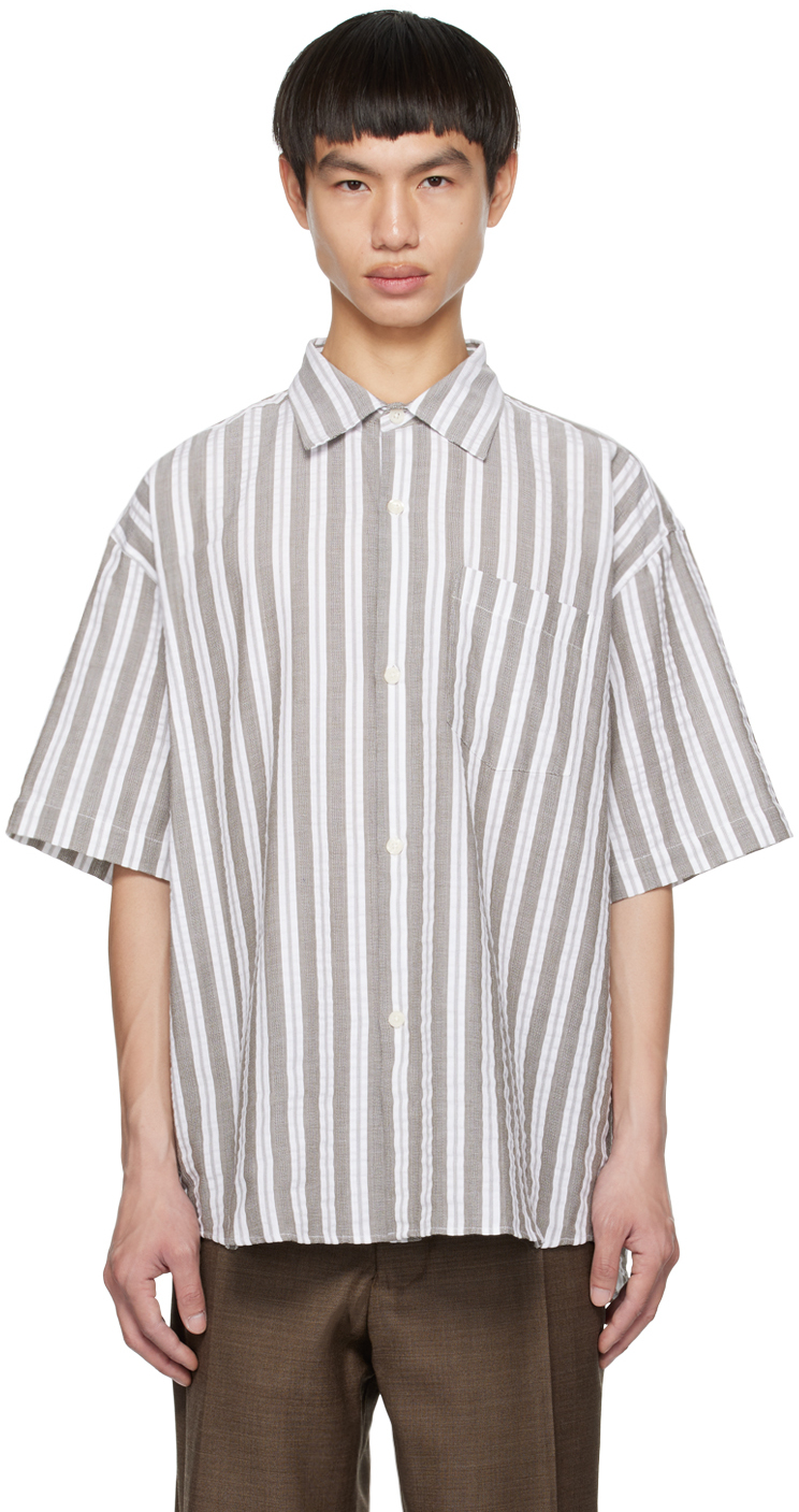 Mfpen Gray & White Input Shirt In Grey Stripe
